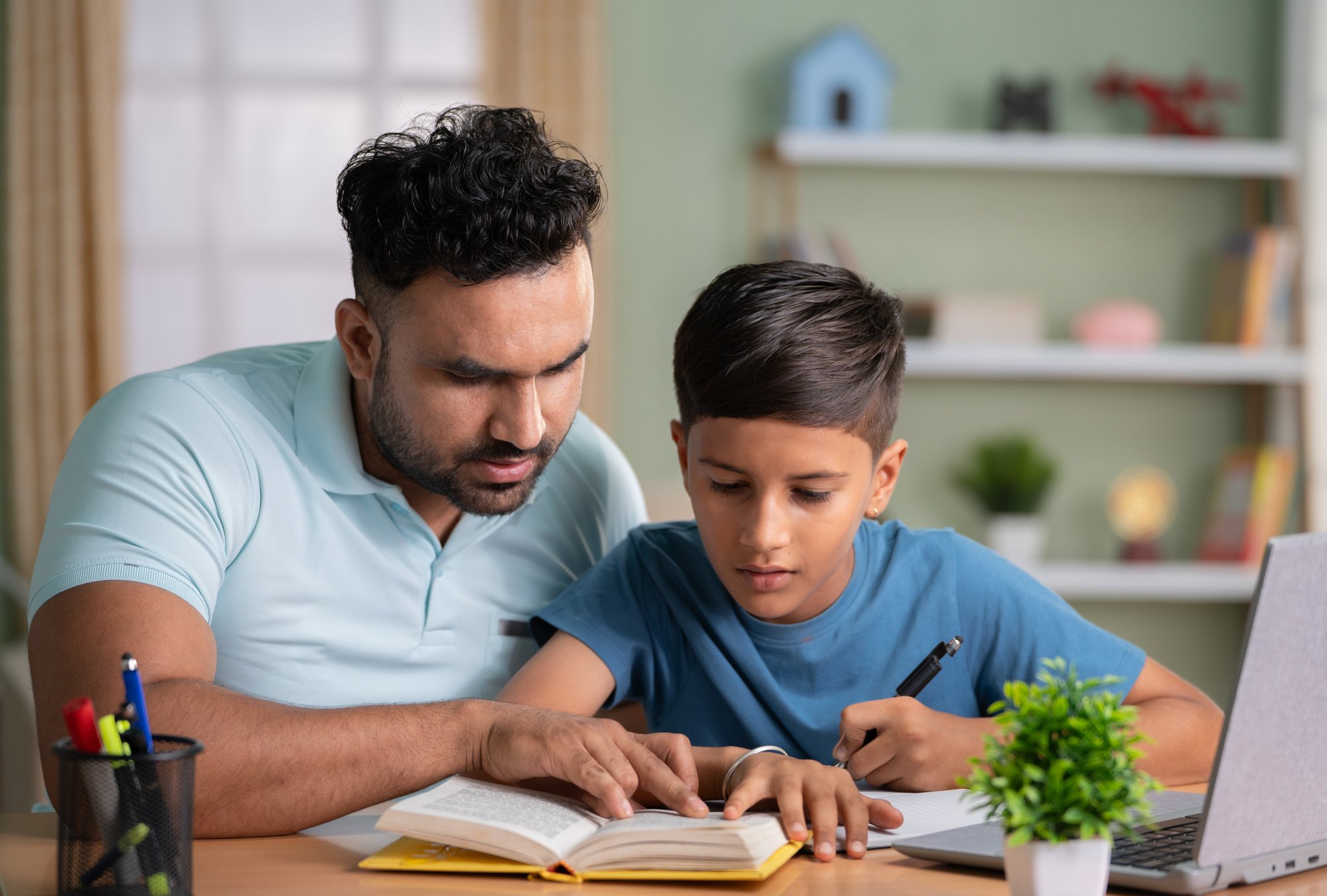 Student working with father (1)